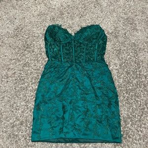 Green mini cocktail dress